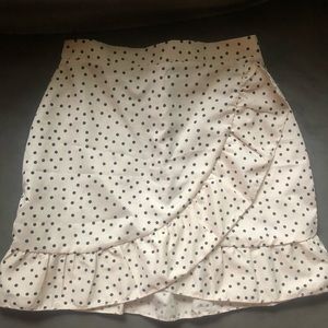 polka dot white/cream and black skirt size small